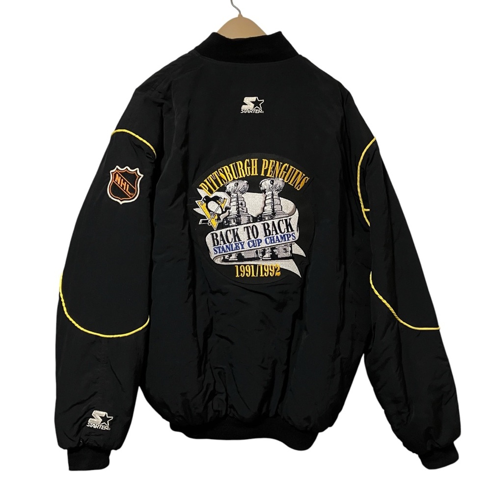 Vintage NHL Starter Pittsburgh Penguins Back to Back Stanley Cup Champs Jacket